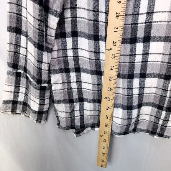 Pilcro Anthropologie Plaid Button Up Shirt Women's XL Long Sleeve Front Pocket - Picture 8 of 10